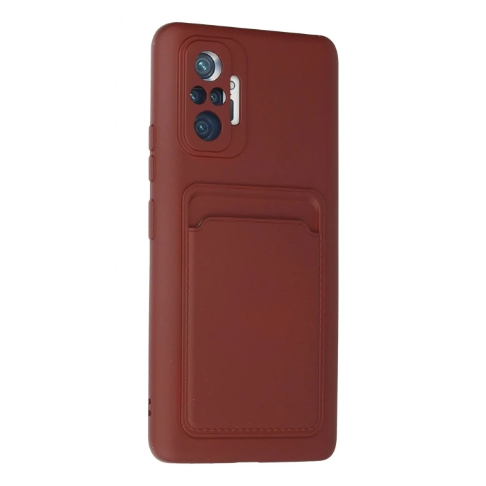 Newface Xiaomi Redmi Note 10 Pro Kılıf Kelvin Kartvizitli Silikon - Bordo