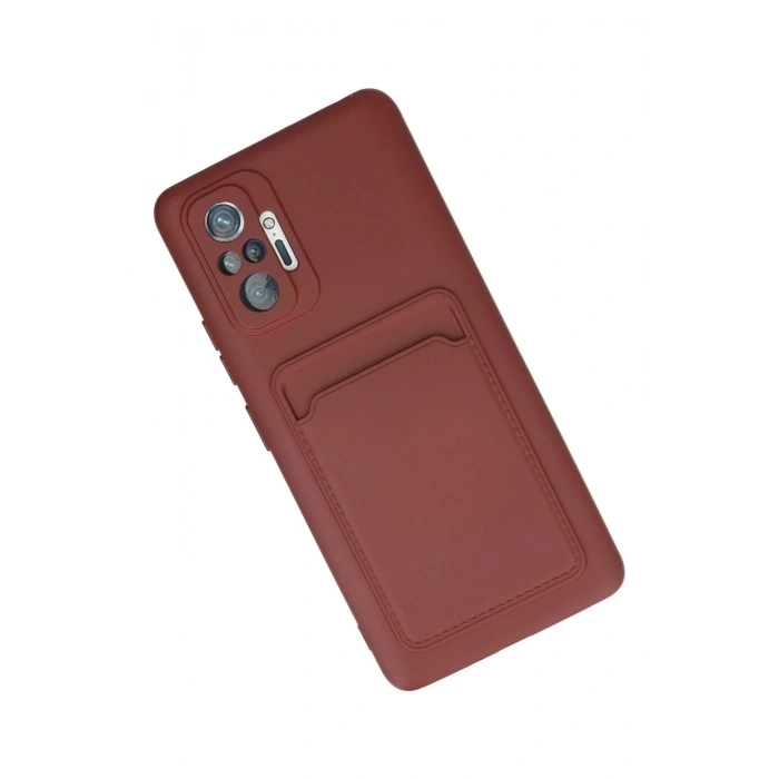 Newface Xiaomi Redmi Note 10 Pro Kılıf Kelvin Kartvizitli Silikon - Bordo