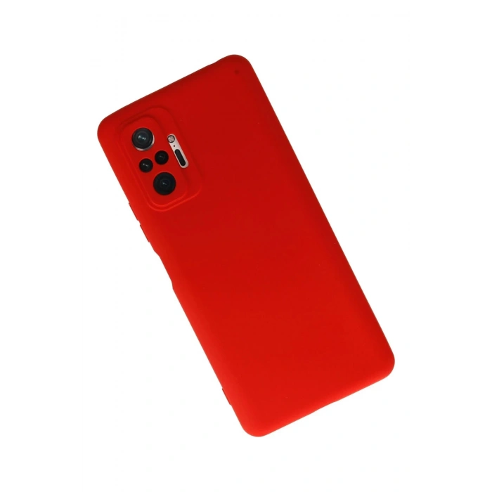 Newface Xiaomi Redmi Note 10 Pro Kılıf Nano içi Kadife Silikon - Kırmızı