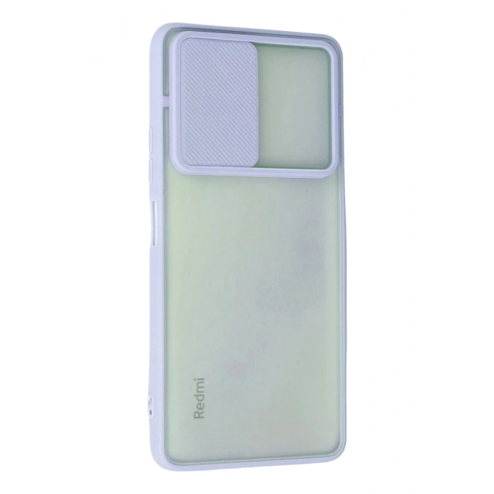 Newface Xiaomi Redmi Note 10 Pro Kılıf Palm Buzlu Kamera Sürgülü Silikon - Lila