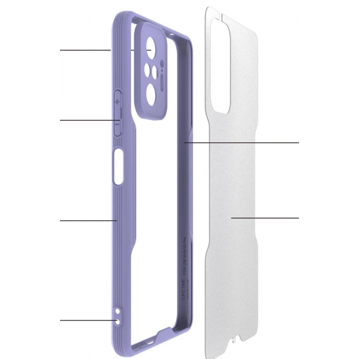 Newface Xiaomi Redmi Note 10 Pro Kılıf Platin Silikon - Lila