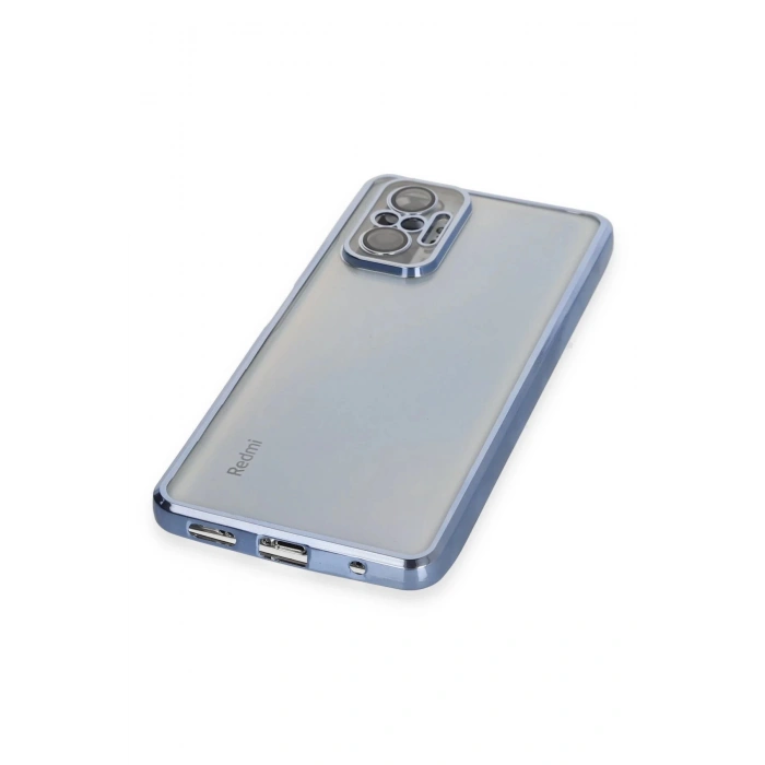 Newface Xiaomi Redmi Note 10 Pro Kılıf Razer Lensli Silikon - Açık Mavi