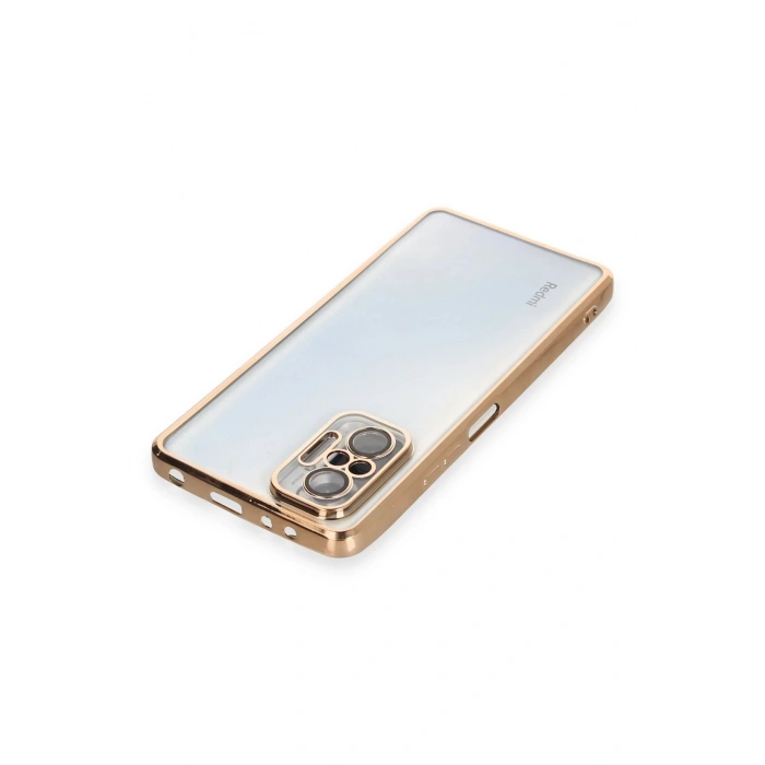 Newface Xiaomi Redmi Note 10 Pro Kılıf Razer Lensli Silikon - Gold