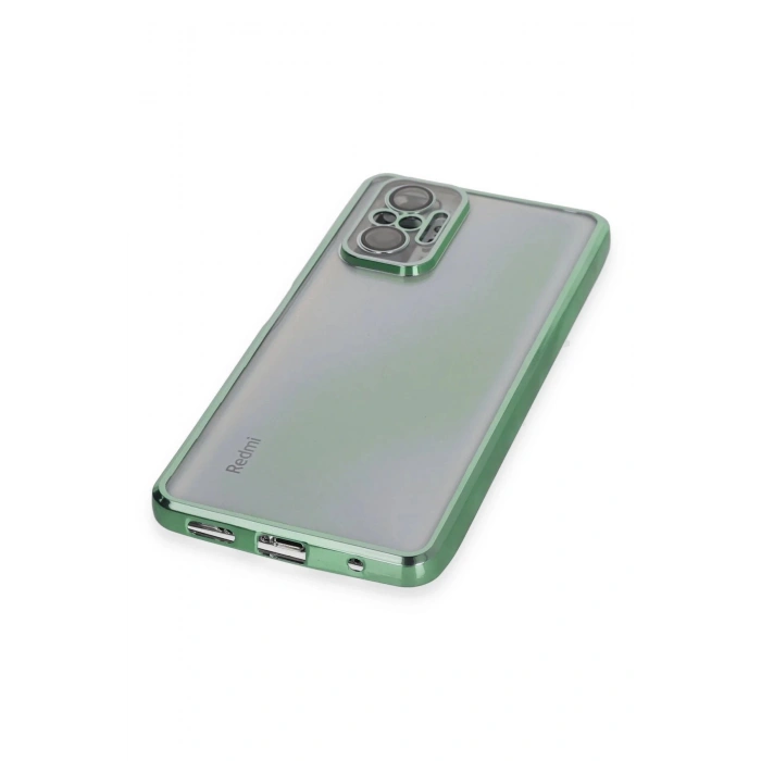 Newface Xiaomi Redmi Note 10 Pro Kılıf Razer Lensli Silikon - Yeşil