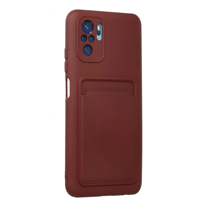 Newface Xiaomi Redmi Note 10S Kılıf Kelvin Kartvizitli Silikon - Bordo
