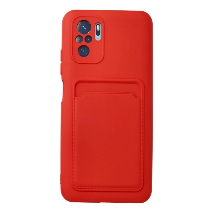 Newface Xiaomi Redmi Note 10S Kılıf Kelvin Kartvizitli Silikon - Kırmızı