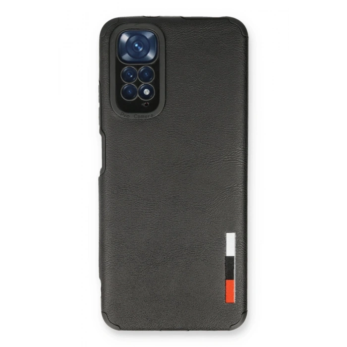 Newface Xiaomi Redmi Note 11 Kılıf Loop Deri Silikon - Siyah