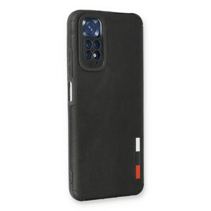 Newface Xiaomi Redmi Note 11 Kılıf Loop Deri Silikon - Siyah