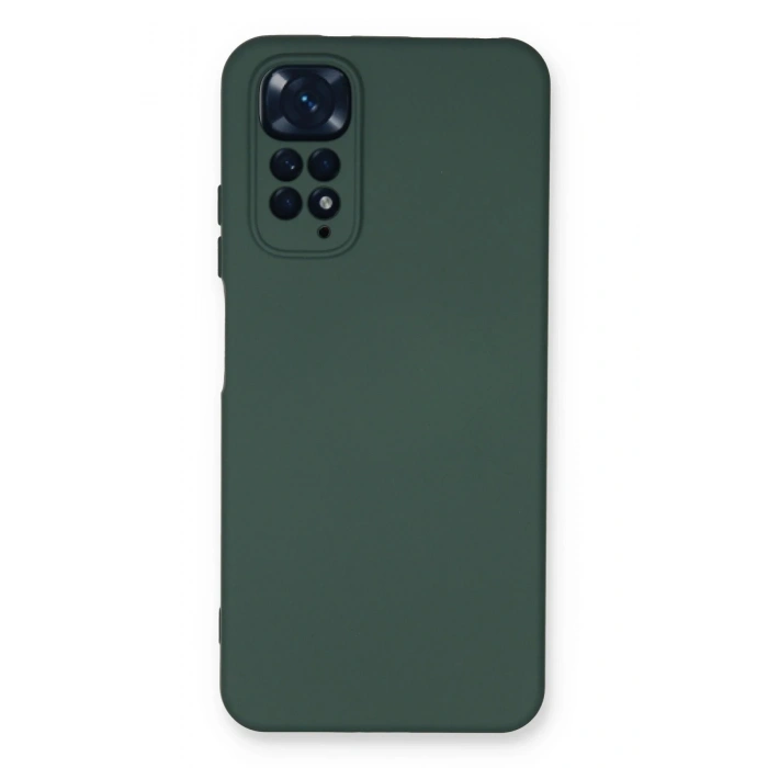 Newface Xiaomi Redmi Note 11 Kılıf Nano içi Kadife Silikon - Koyu Yeşil