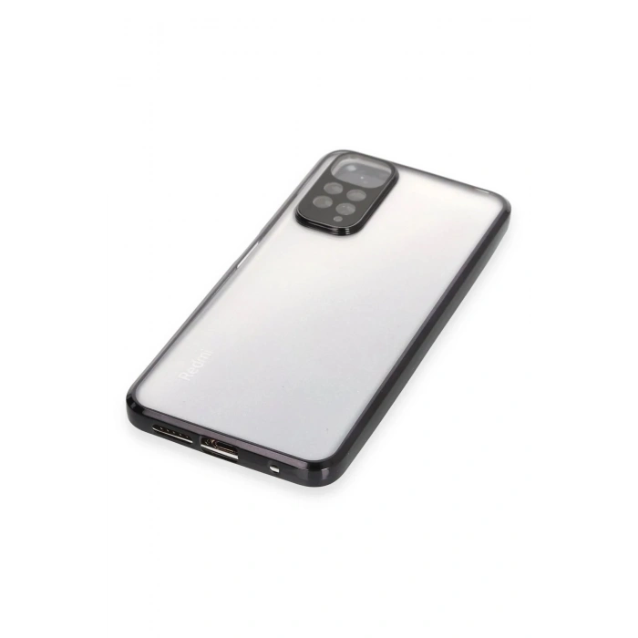 Newface Xiaomi Redmi Note 11 Kılıf Razer Lensli Silikon - Siyah