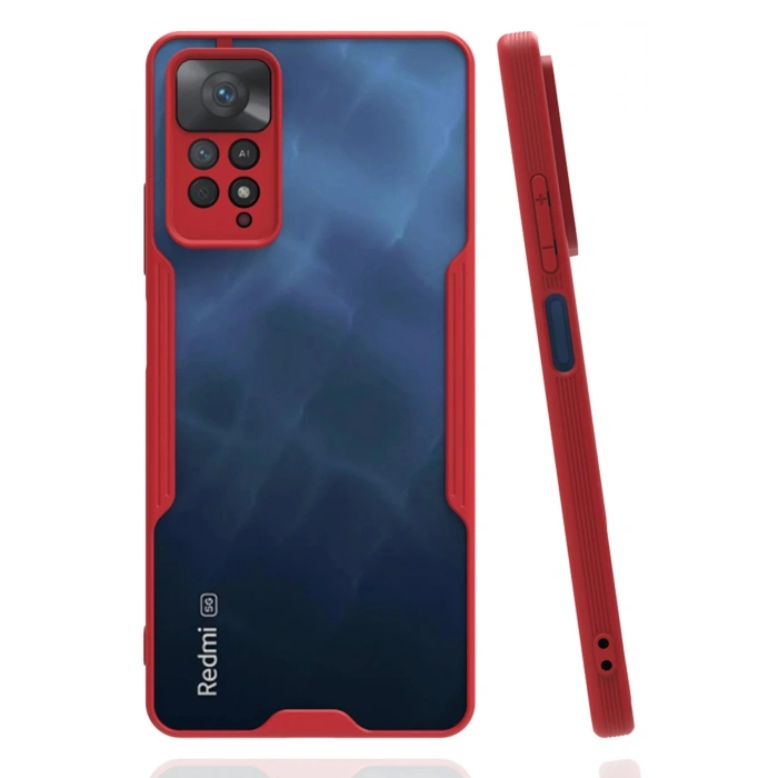 Newface Xiaomi Redmi Note 11 Pro Kılıf Platin Silikon - Kırmızı