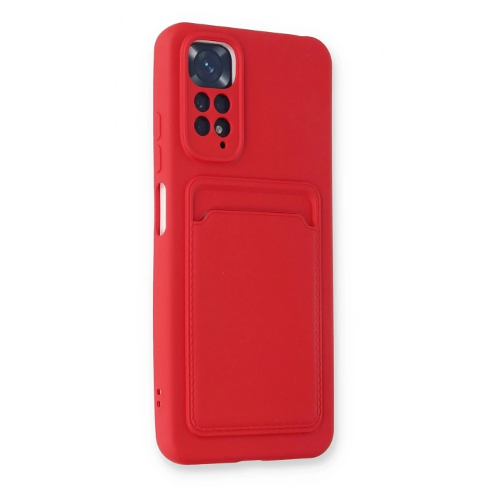 Newface Xiaomi Redmi Note 11S Kılıf Kelvin Kartvizitli Silikon - Kırmızı