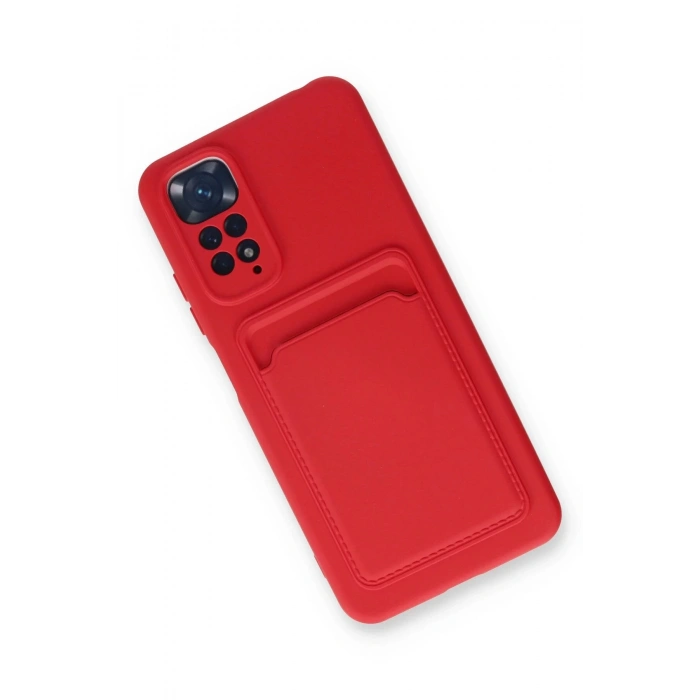 Newface Xiaomi Redmi Note 11S Kılıf Kelvin Kartvizitli Silikon - Kırmızı