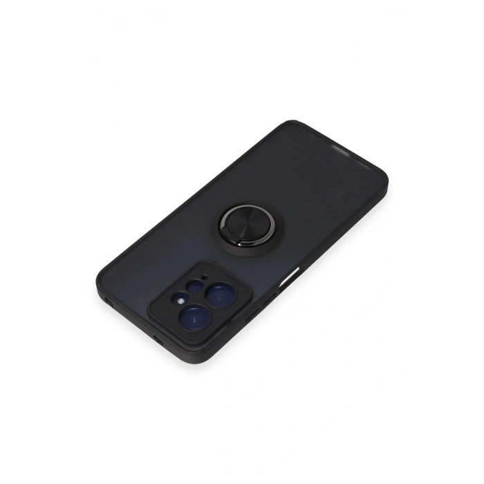 Newface Xiaomi Redmi Note 12 4G Kılıf Montreal Yüzüklü Silikon Kapak - Siyah