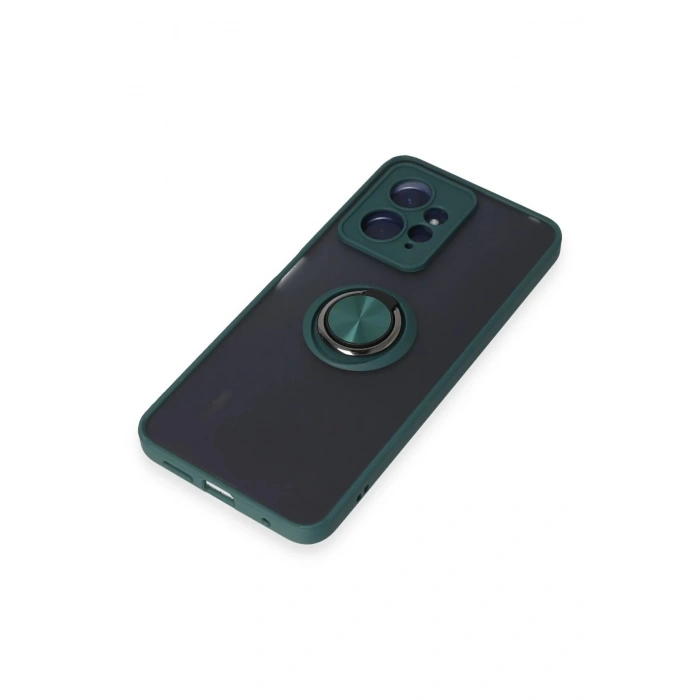 Newface Xiaomi Redmi Note 12 4G Kılıf Montreal Yüzüklü Silikon Kapak - Yeşil