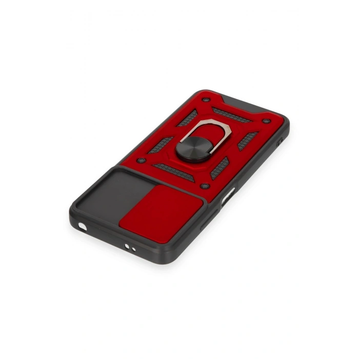 Newface Xiaomi Redmi Note 12 4G Kılıf Pars Lens Yüzüklü Silikon - Kırmızı