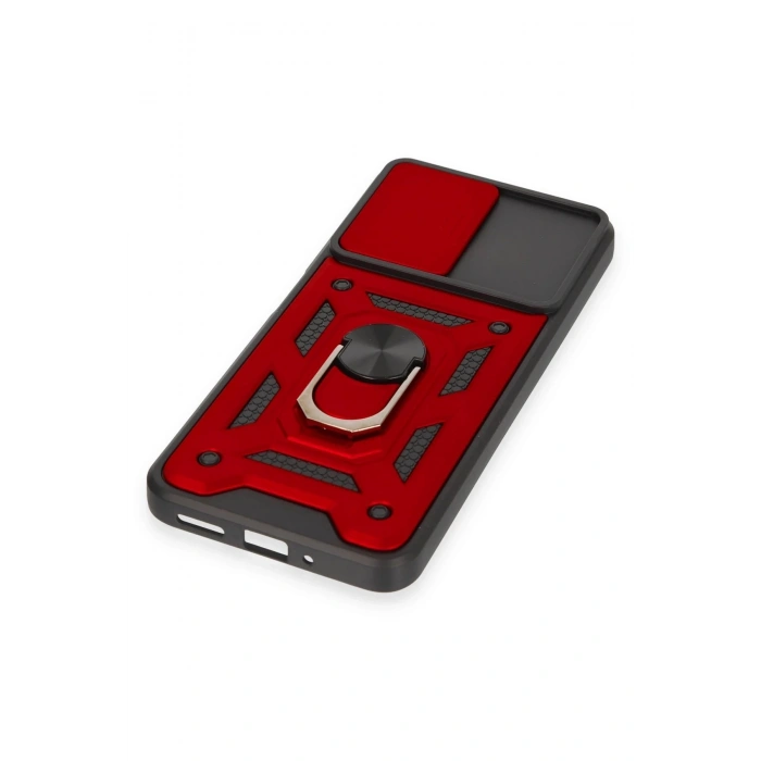 Newface Xiaomi Redmi Note 12 4G Kılıf Pars Lens Yüzüklü Silikon - Kırmızı