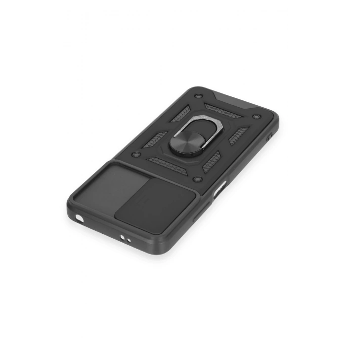 Newface Xiaomi Redmi Note 12 4G Kılıf Pars Lens Yüzüklü Silikon - Siyah