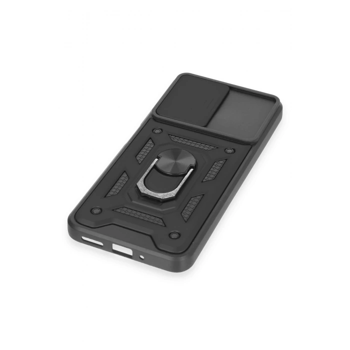 Newface Xiaomi Redmi Note 12 4G Kılıf Pars Lens Yüzüklü Silikon - Siyah