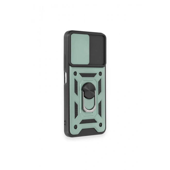 Newface Xiaomi Redmi Note 12 4G Kılıf Pars Lens Yüzüklü Silikon - Yeşil