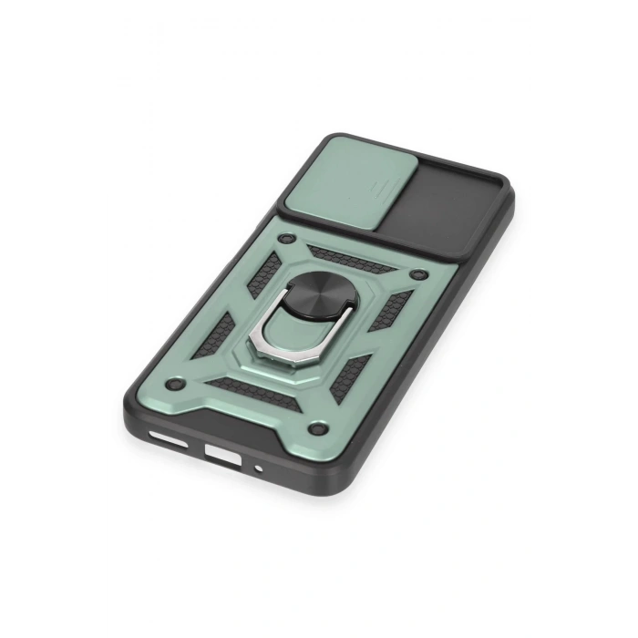 Newface Xiaomi Redmi Note 12 4G Kılıf Pars Lens Yüzüklü Silikon - Yeşil