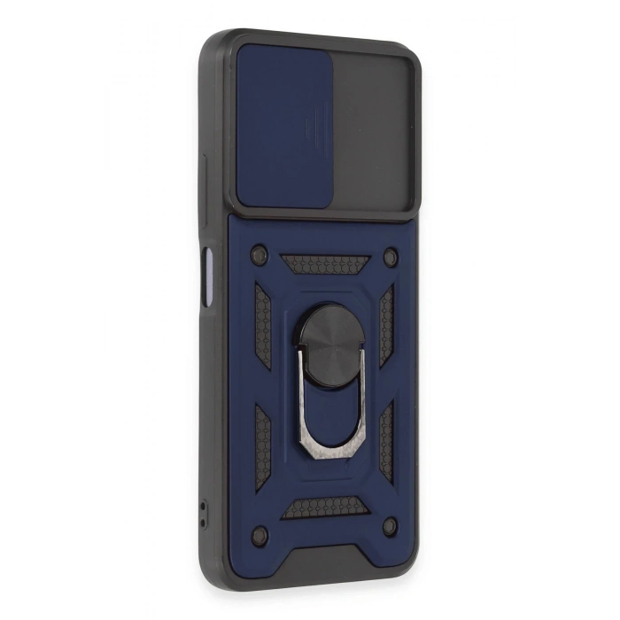 Newface Xiaomi Redmi Note 12 5G Kılıf Pars Lens Yüzüklü Silikon - Lacivert