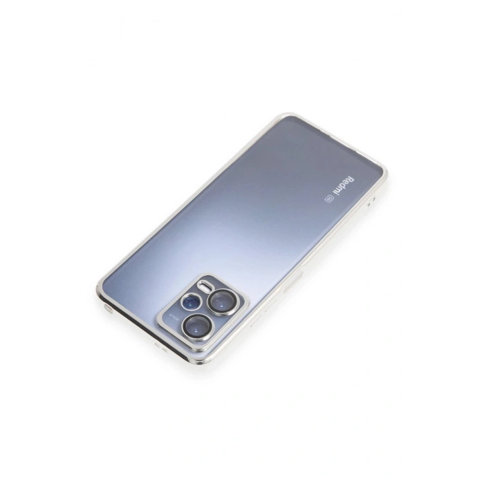 Newface Xiaomi Redmi Note 12 5G Kılıf Razer Lensli Silikon - Gümüş