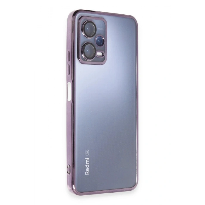 Newface Xiaomi Redmi Note 12 5G Kılıf Razer Lensli Silikon - Mor