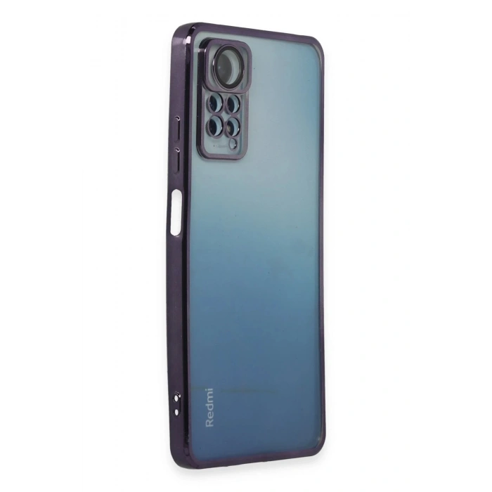 Newface Xiaomi Redmi Note 12 Pro 4G Kılıf Razer Lensli Silikon - Mor