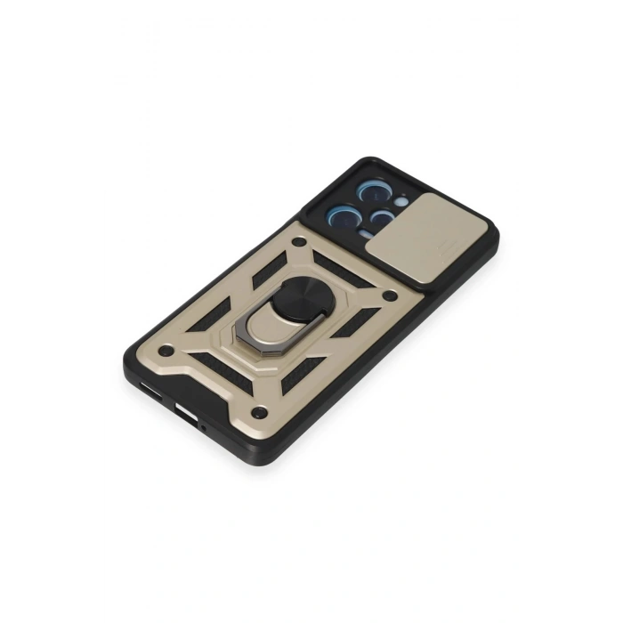 Newface Xiaomi Redmi Note 12 Pro 5G Kılıf Pars Lens Yüzüklü Silikon - Gold