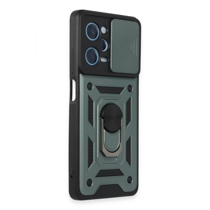 Newface Xiaomi Redmi Note 12 Pro 5G Kılıf Pars Lens Yüzüklü Silikon - Yeşil