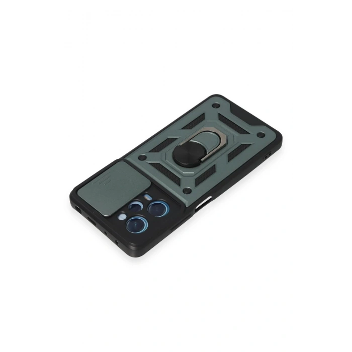 Newface Xiaomi Redmi Note 12 Pro 5G Kılıf Pars Lens Yüzüklü Silikon - Yeşil