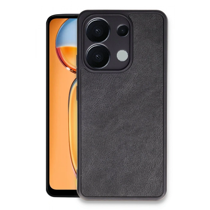 Newface Xiaomi Redmi Note 13 4G Kılıf Aras Deri Kapak - Siyah