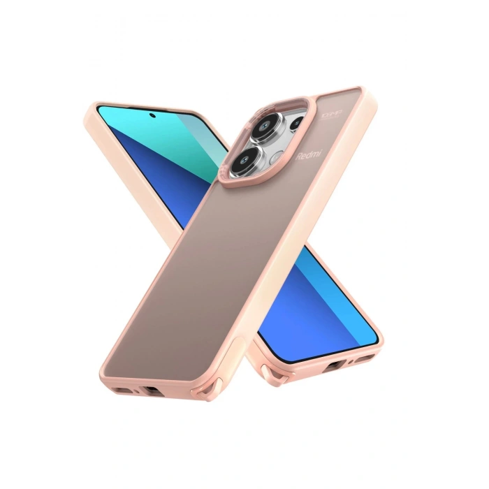 Newface Xiaomi Redmi Note 13 4G Kılıf Elegant Kapak - Pudra