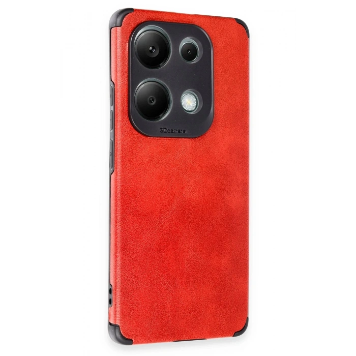Newface Xiaomi Redmi Note 13 4G Kılıf Loop Deri Silikon - Kırmızı