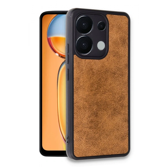 Newface Xiaomi Redmi Note 13 Pro 4G Kılıf Aras Deri Kapak - Taba