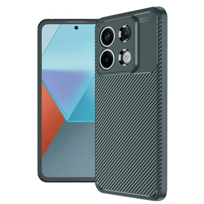 Newface Xiaomi Redmi Note 13 Pro 4G Kılıf Auto Focus Karbon Kapak - Koyu Yeşil
