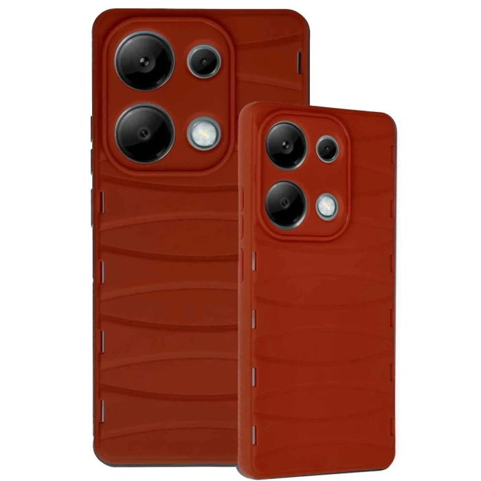 Newface Xiaomi Redmi Note 13 Pro 4G Kılıf Bibercas Silikon Kapak - Kırmızı