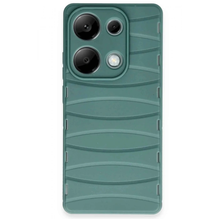 Newface Xiaomi Redmi Note 13 Pro 4G Kılıf Bibercas Silikon Kapak - Koyu Yeşil