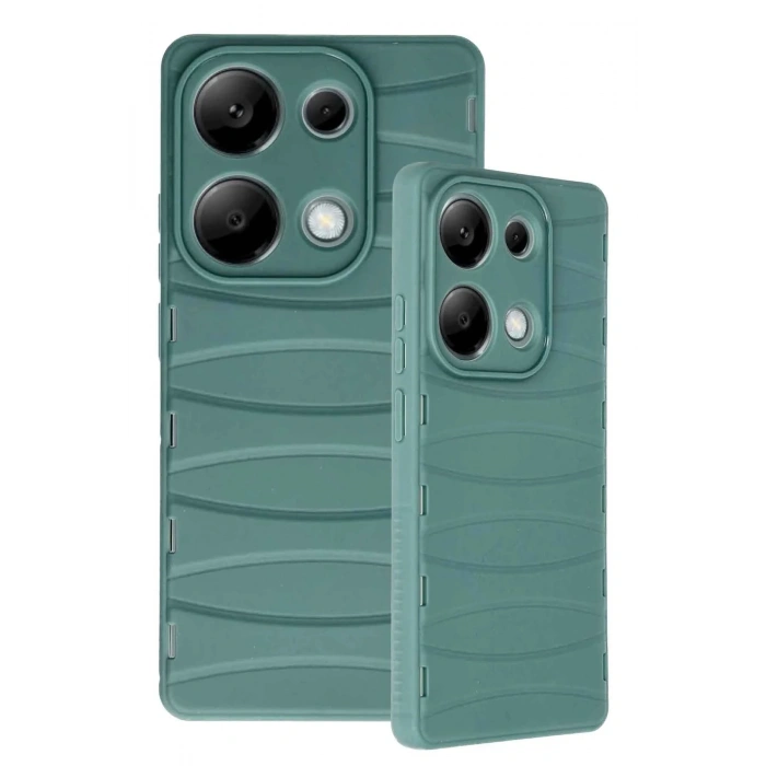 Newface Xiaomi Redmi Note 13 Pro 4G Kılıf Bibercas Silikon Kapak - Koyu Yeşil