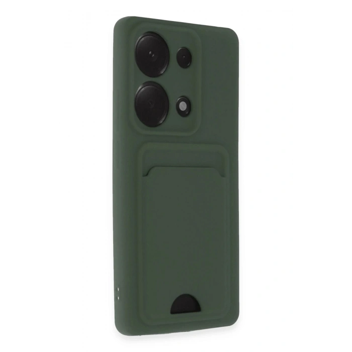 Newface Xiaomi Redmi Note 13 Pro 4G Kılıf Kelvin Kartvizitli Silikon - Koyu Yeşil