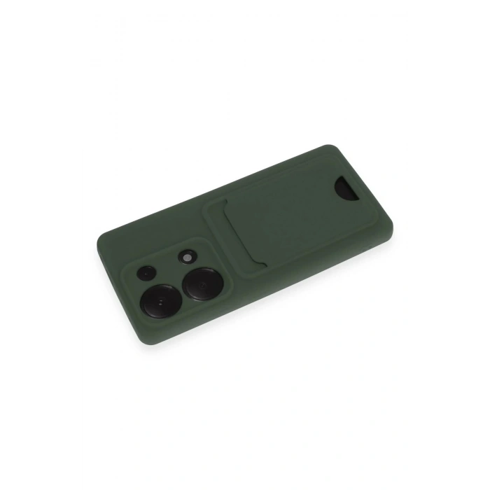 Newface Xiaomi Redmi Note 13 Pro 4G Kılıf Kelvin Kartvizitli Silikon - Koyu Yeşil