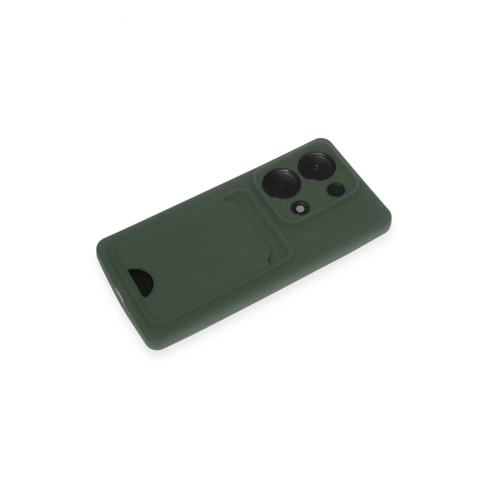 Newface Xiaomi Redmi Note 13 Pro 4G Kılıf Kelvin Kartvizitli Silikon - Koyu Yeşil