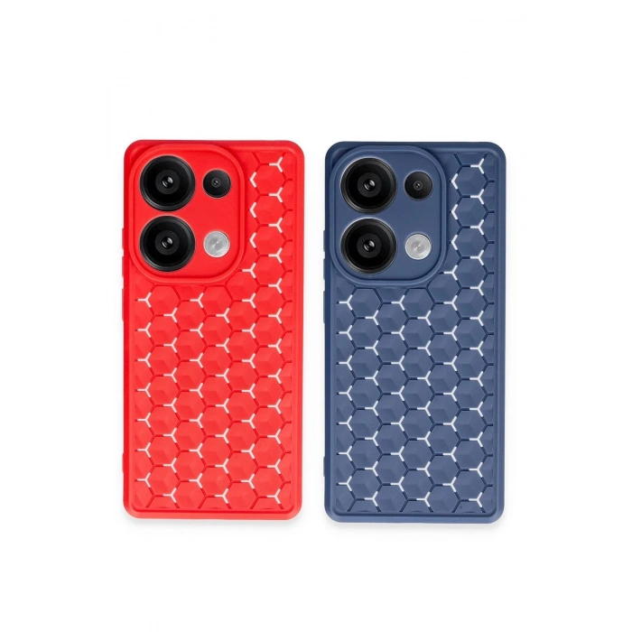 Newface Xiaomi Redmi Note 13 Pro 4G Kılıf Petek Silikon Kapak - Siyah