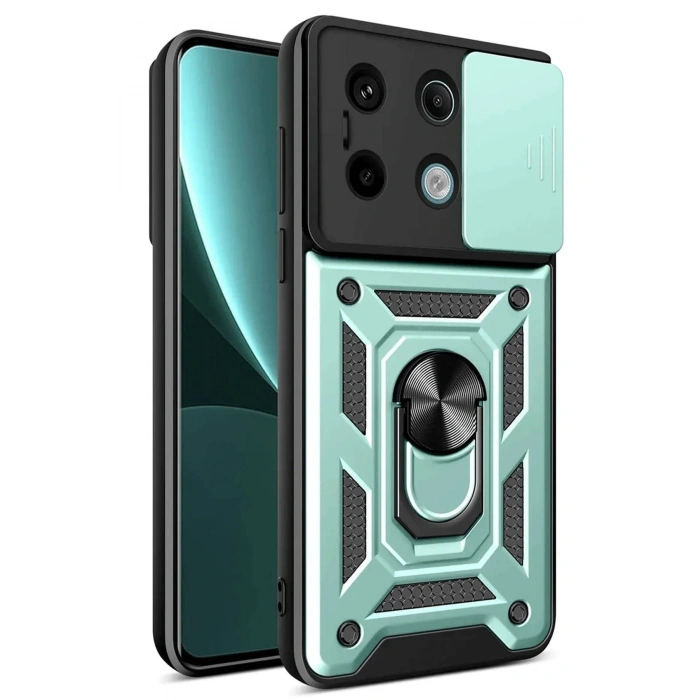 Newface Xiaomi Redmi Note 13 Pro 4G Pars Lens Yüzüklü Silikon - Yeşil