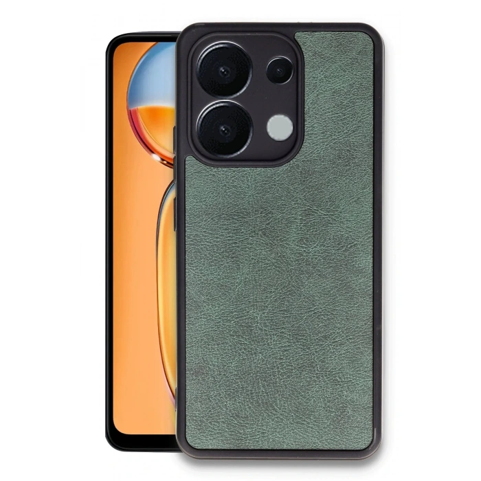 Newface Xiaomi Redmi Note 13 Pro 5G Kılıf Aras Deri Kapak - Koyu Yeşil