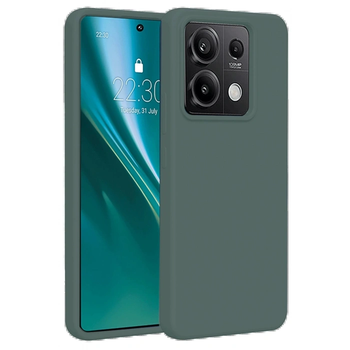 Newface Xiaomi Redmi Note 13 Pro 5G Kılıf First Silikon - Koyu Yeşil