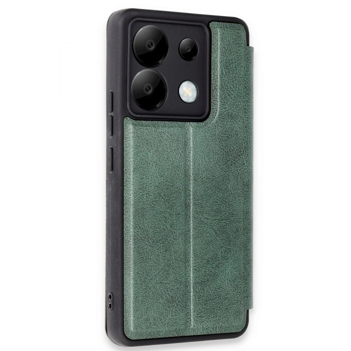 Newface Xiaomi Redmi Note 13 Pro 5G Kılıf Flip Cover - Koyu Yeşil