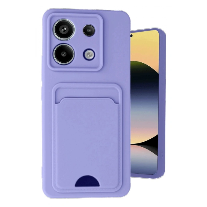 Newface Xiaomi Redmi Note 13 Pro 5G Kılıf Kelvin Kartvizitli Silikon - Lila