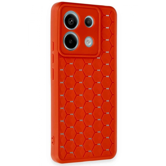 Newface Xiaomi Redmi Note 13 Pro 5G Kılıf Petek Silikon Kapak - Kırmızı